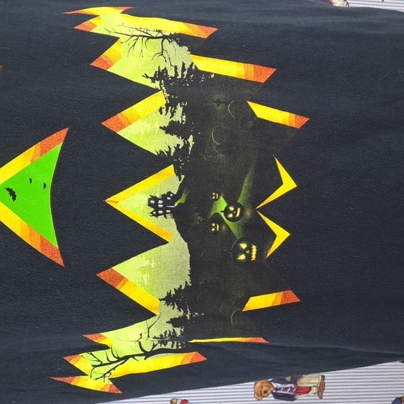 Jack-o-lantern big graphic black & green LG Halloween goth horror t-shirt - Picture 3 of 6